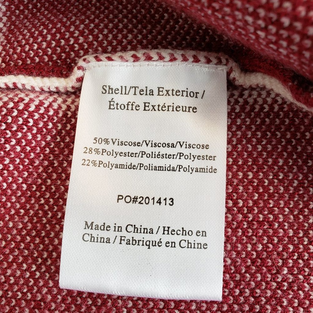 EUC Modcloth Women's Red Plaid Long Heavy Open Front Cardigan Pockets Sweater 1X - Picture 9 of 9